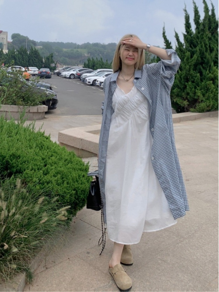 Chic plus Size Set Lazy Style  - Korean Style A Line Shirt Dress 评论和价格
