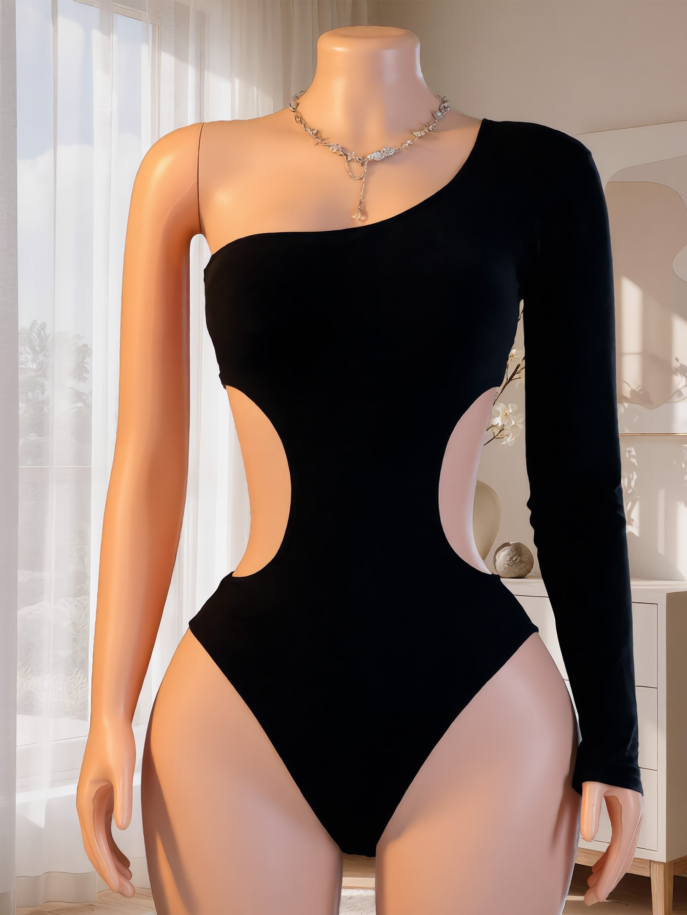 Women One Shoulder Long Sleeve - Lingerie 评论和价格