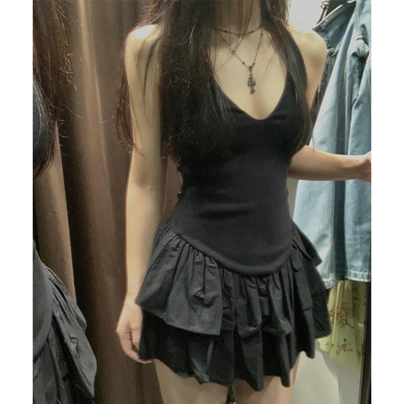 MEXZT Y2K Black Mini Dress Wom - Y2K Backless Halter Mini Dress 评论和价格