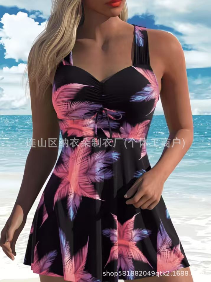 Woman Tankini Floral Print Sle - Tops 评论和价格