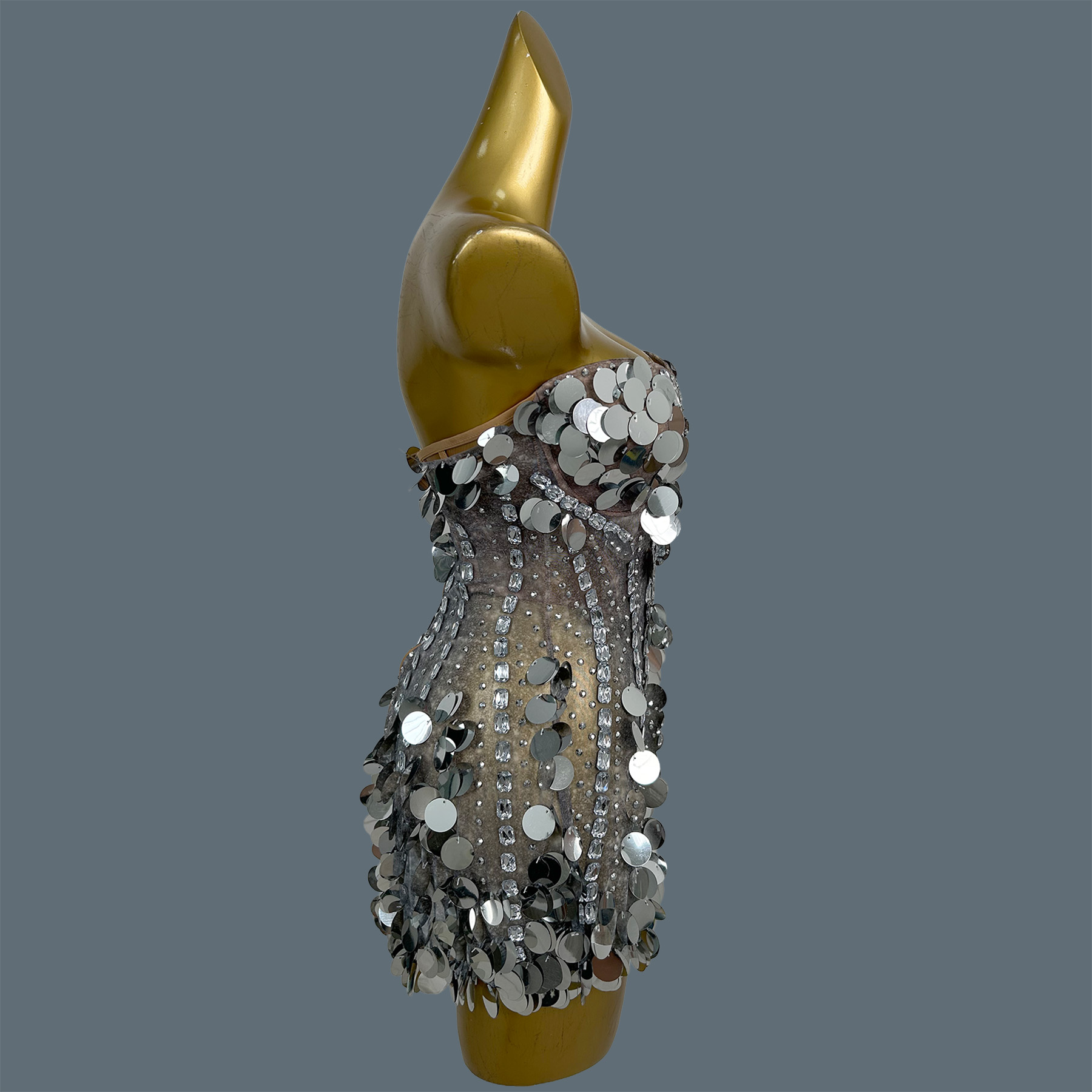 Women Strapless Sparkly Rhines - Sparkly Rhinestone Club Party Dress 评论和价格