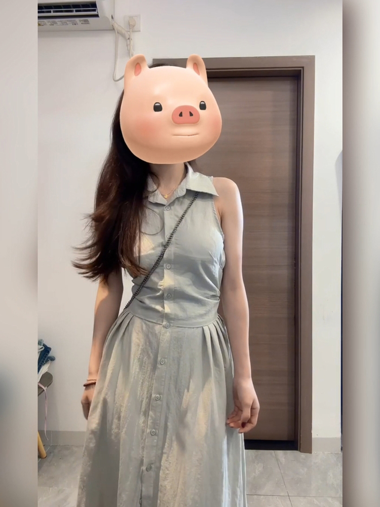 XZY Chic Casual  Collar Sleeve - Korean Style A Line Shirt Dress 评论和价格