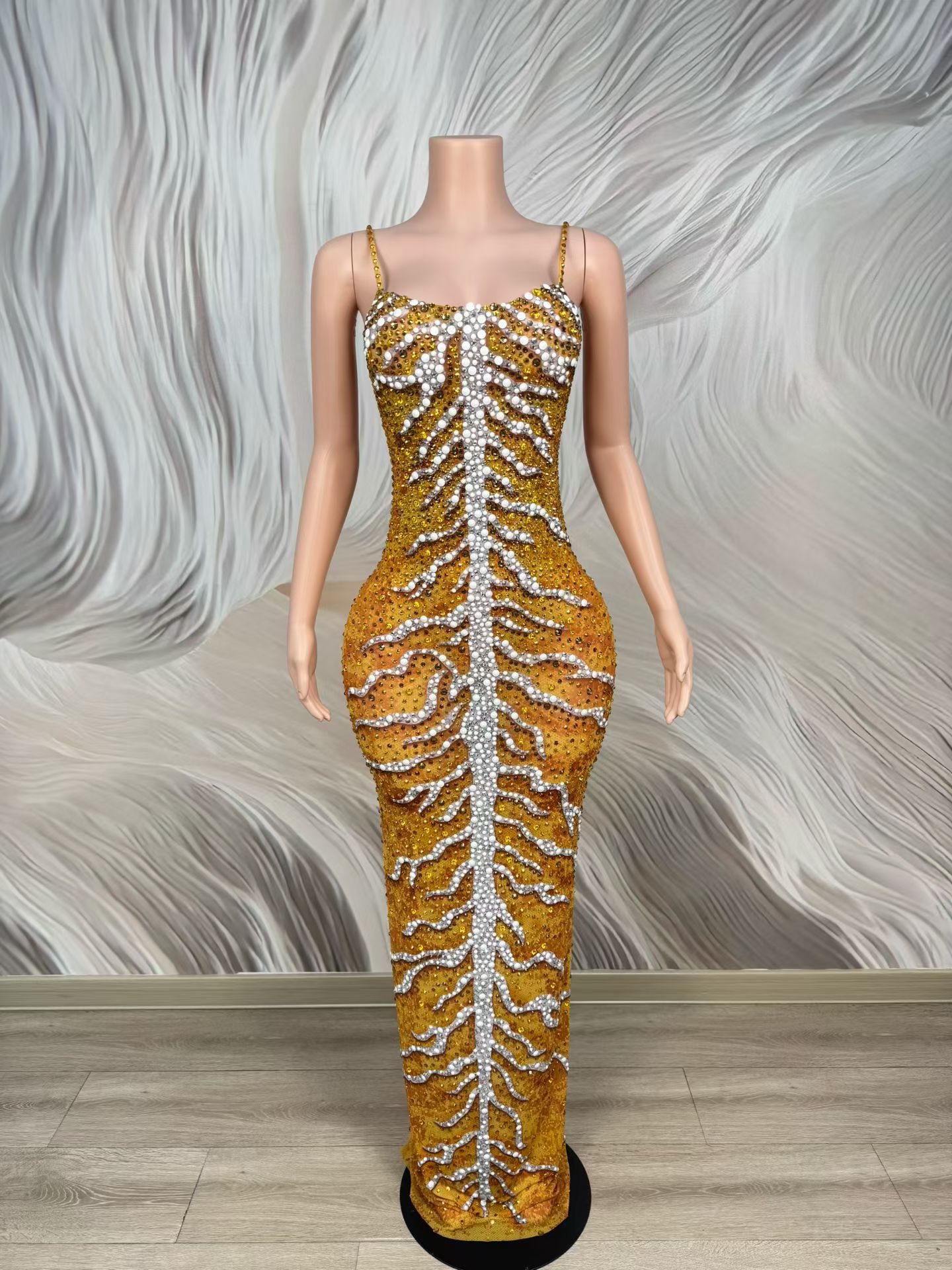 Luxury Rhinestone Sparkly Span - Sparkly Rhinestone Club Party Dress 评论和价格