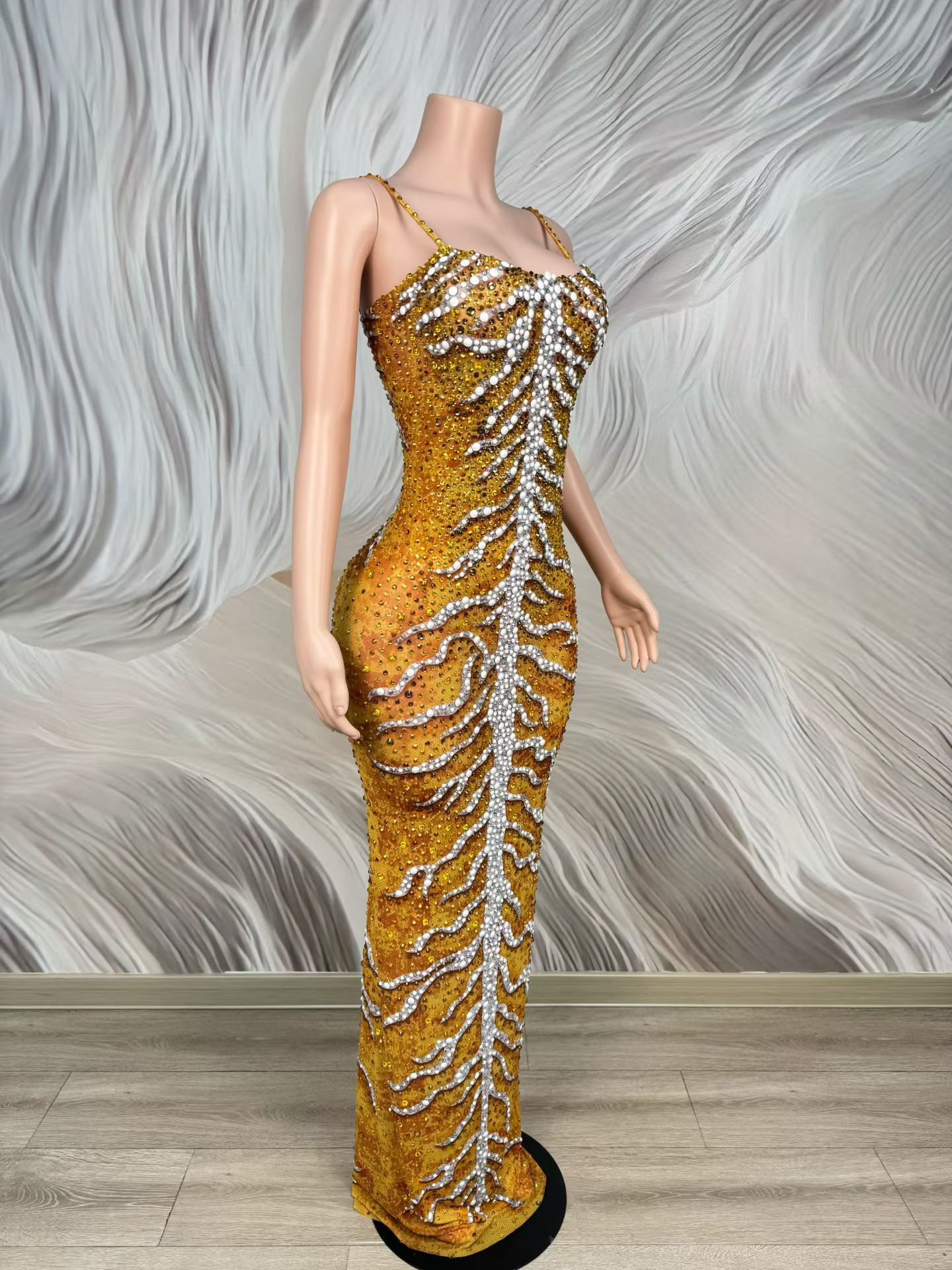Luxury Rhinestone Sparkly Span - Sparkly Rhinestone Club Party Dress 评论和价格