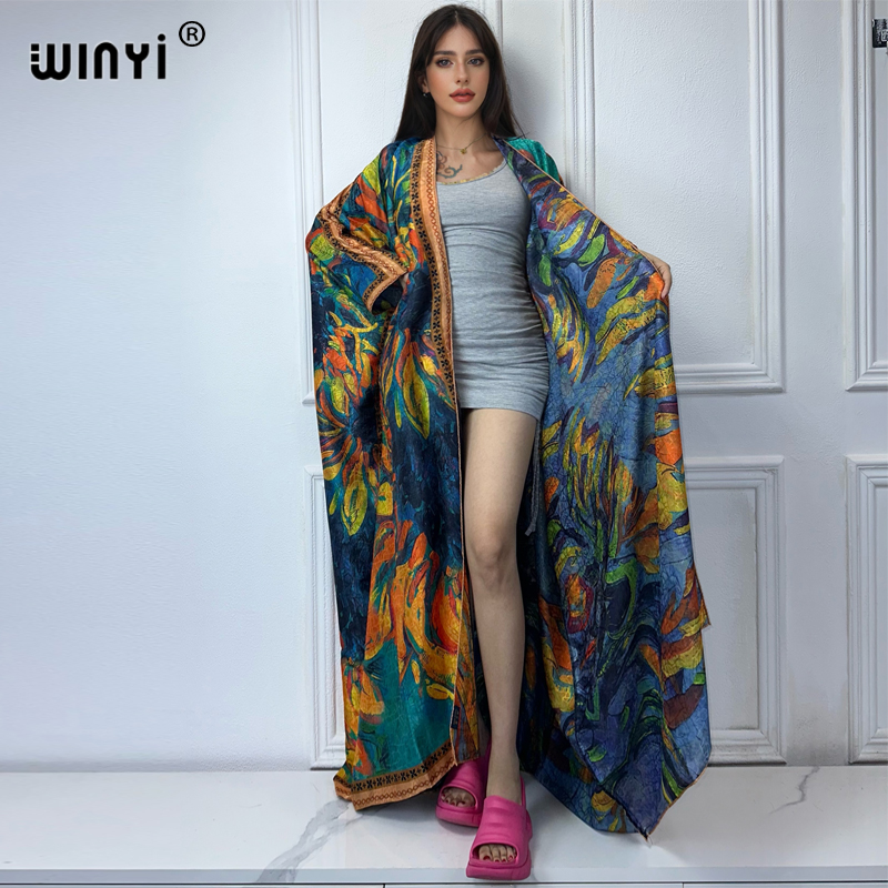 WINYI high quality boho print  - Boho Summer Beach Maxi Dress 评论和价格